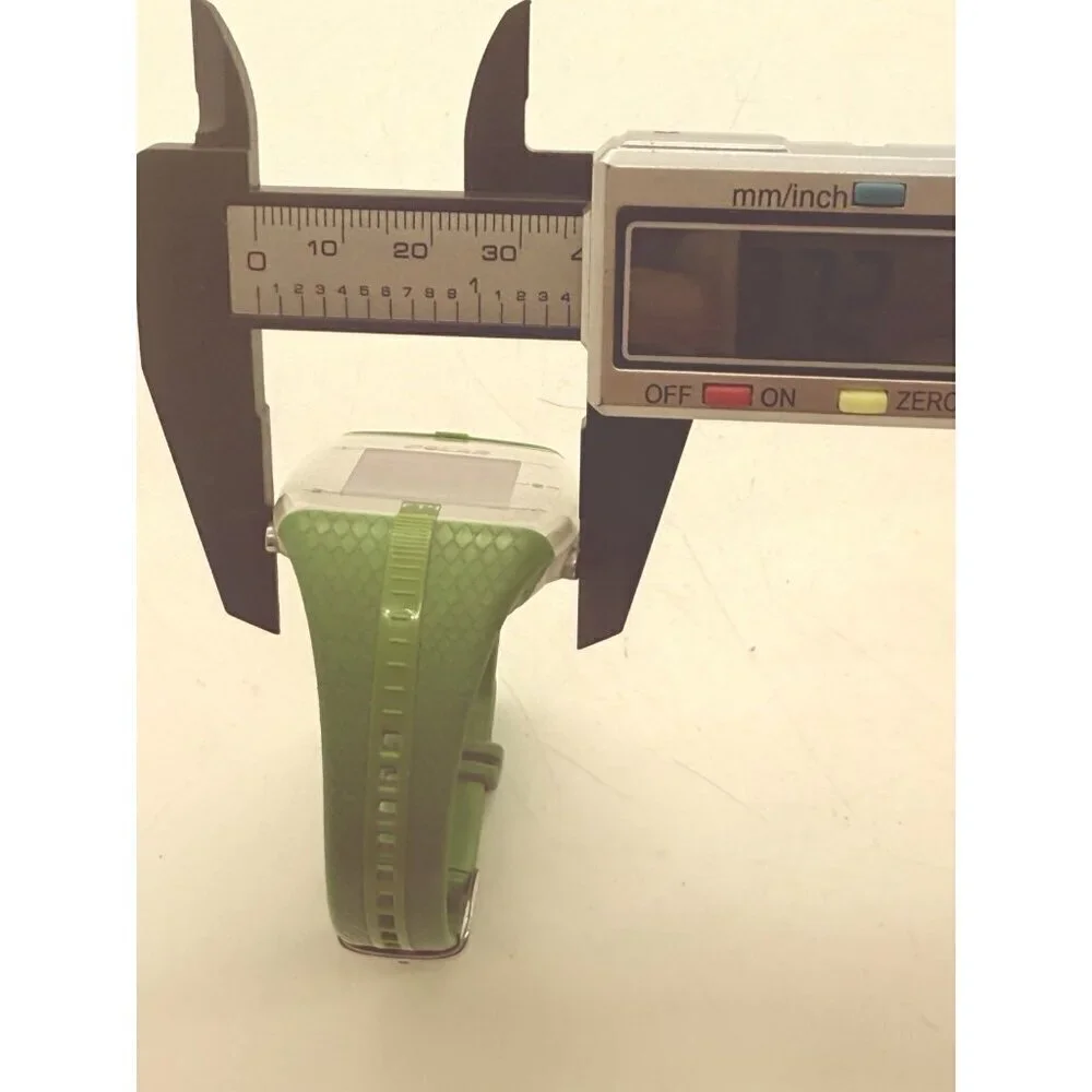 Polar FT4 Unisex Digital Watch White Square Face Kelly Green Silicone Strap WR30